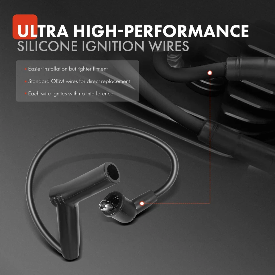 Juego de 7 cables de bujías para Toyota Land Cruiser 1981 1982 1983 1984 1985-1987 8 mm Foto 3 de 4