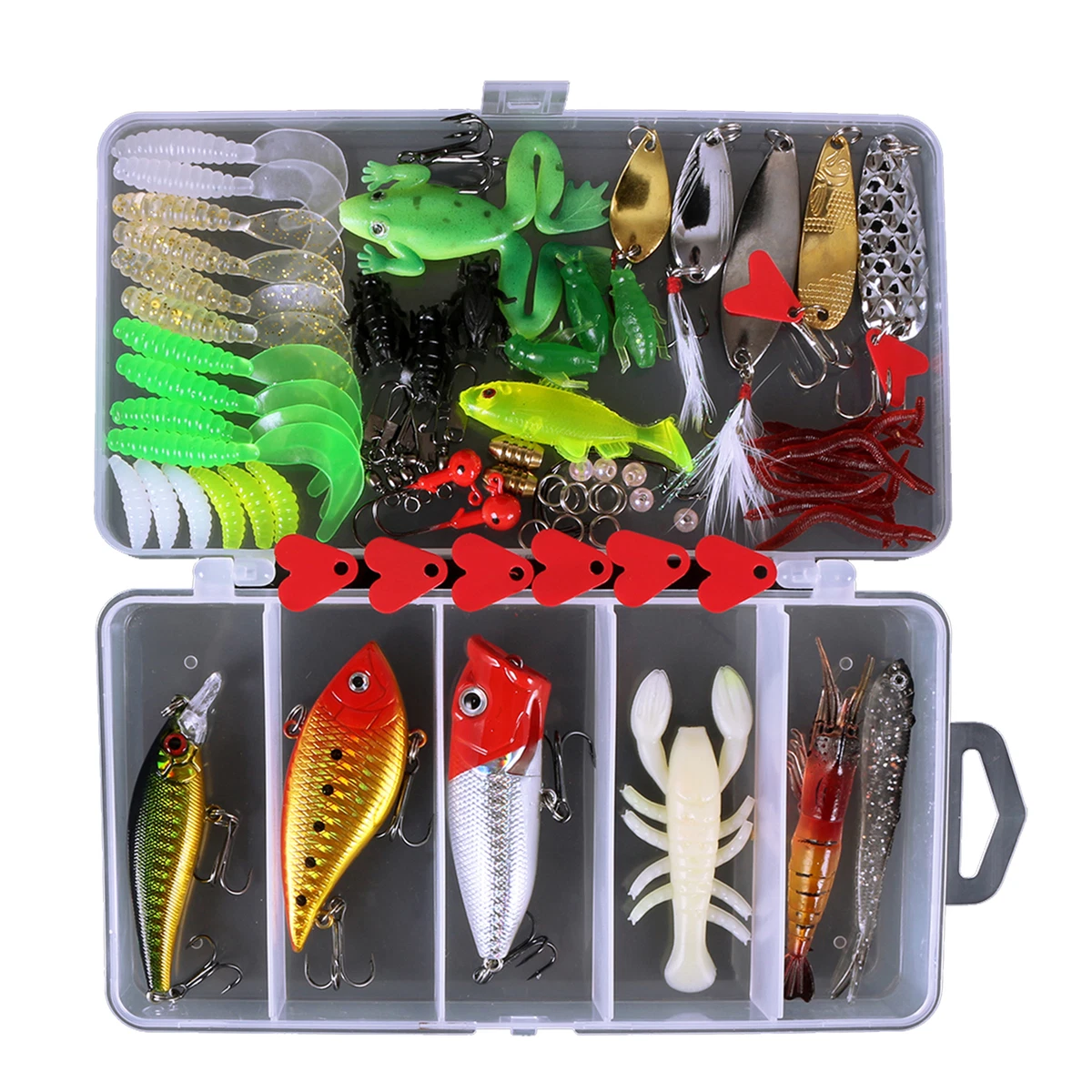 78pcs Fishing Kit for Bass Trout Salmon Fishing Accessories Tackle M7S4