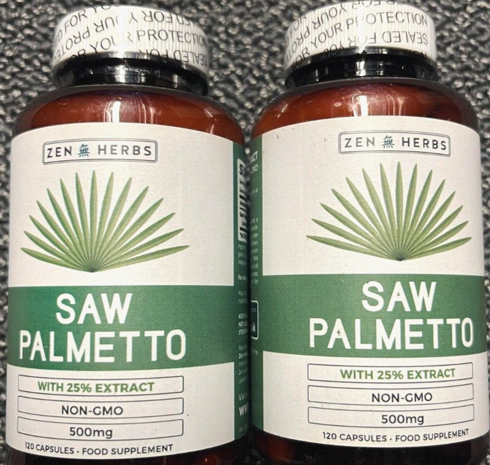 2 X ZEN HERBS Saw Palmetto 120 Capsules, URINARY / PROSTATE HEALTH eBay