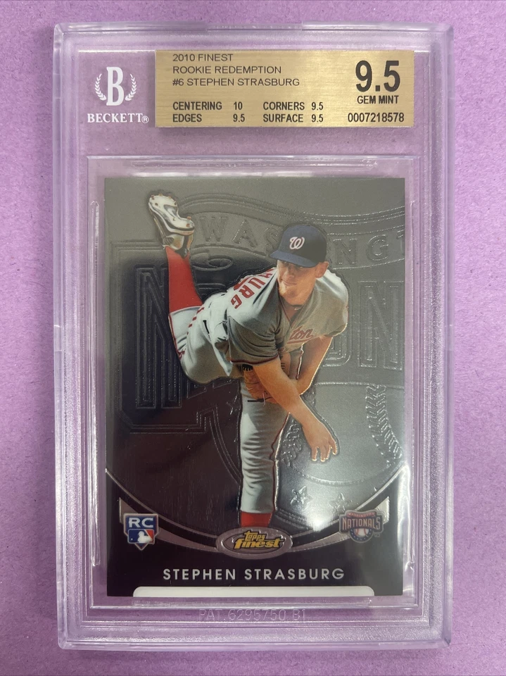 (4) 2010 E-Topps/Finest/206/Update Stephen Strasburg RC Rookie /1999 BGS 9.5 LOT - Image 4 of 4