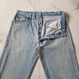 Vintage Levi's 501 Jeans 36x34 Made in USA Blue Button Fly Distressed Light  Wash | eBay