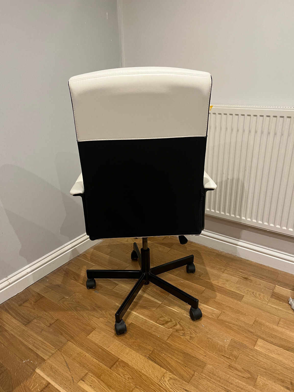 IKEA Millberget Swivel Office Chair White/Black Leather USED eBay