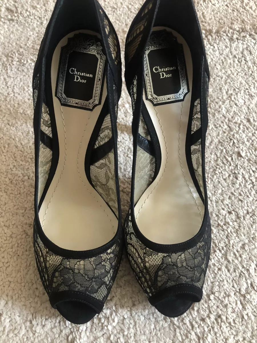 christian dior Lace heels sz 38 NIB