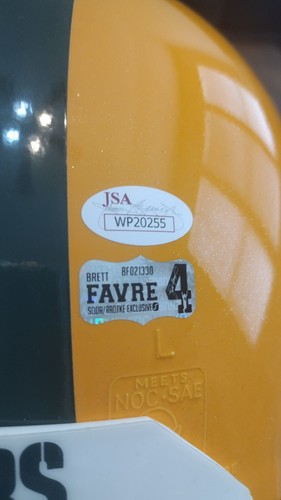 Signed JSA Brett Favre Authentic Full Size Helmet W/HOF Inscription - Picture 4 of 5