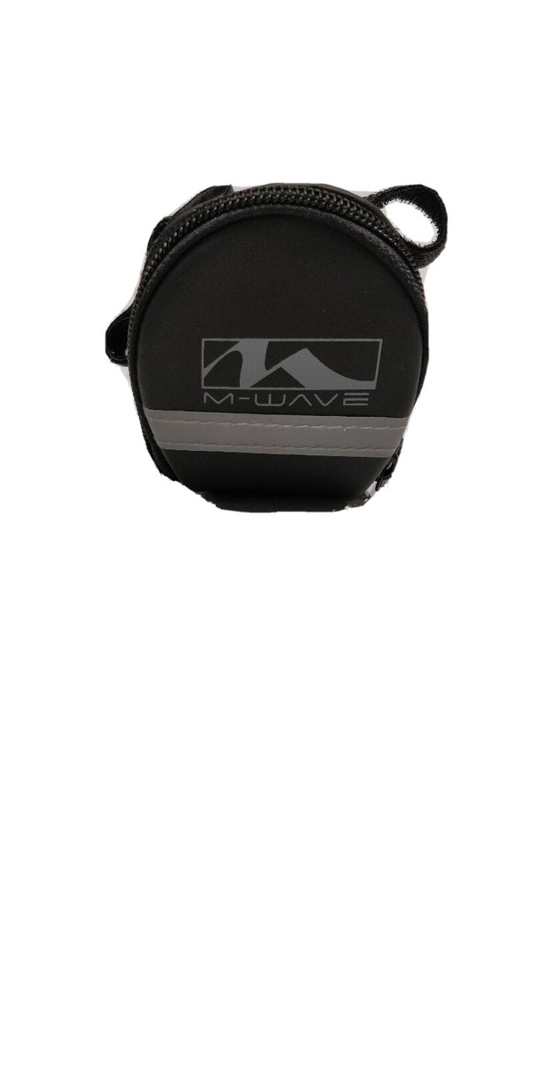 M-WAVE Borsa Sottosella Clip-On Nera - Espandibile Con Cerniera, Supporto Per Luce, Cinghie Elastiche, Nastro Riflettente - 2