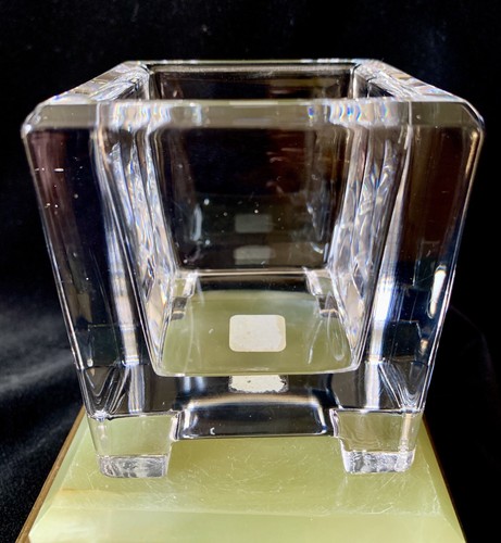 Clear Glass Cube Footed Candle Holder Made in Germany 3" x 3" x 3" ~ Video - Picture 7 of 13