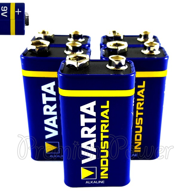 5 x Varta 9V batteries Alkaline Industrial 6LR61 EBlock 4022 LR22 PP3