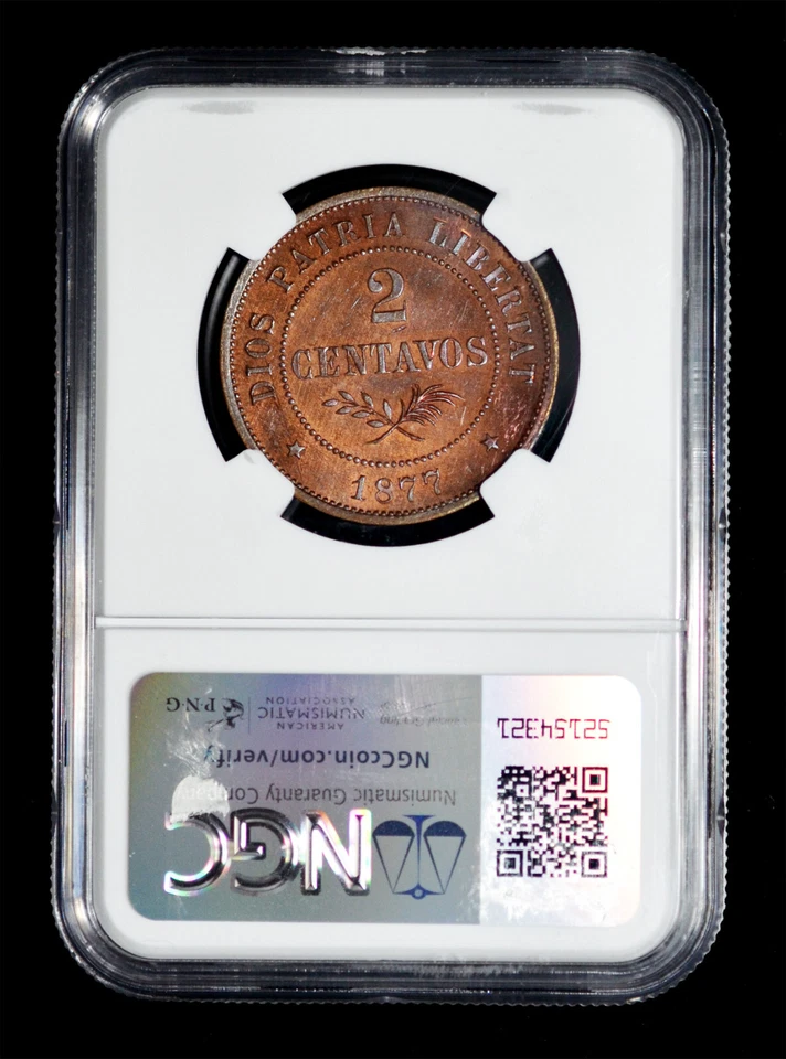 NGC PF62 1877-E Dominican Republic Pattern 2 Centavo Essai Paris Mint Rare!! - Image 2 of 4