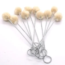 10 Pack Medium Wool Daubers by Stecksstore 3445-00 For Leather Dyes, Sealers