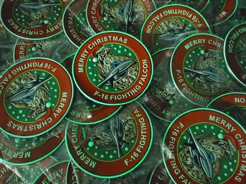 GREECE  F-16 "CHRISTMAS"  FIGHTING  FALCON 3D PVC PATCH - GLOW - Picture 4 of 5