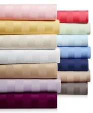 1000 - 1200 TC 100 COTTON 1 PC FITTED SHEET - 8 TO 30 INCH - STRIPE - US KING
