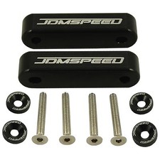 Black Jdm Hood Spacer Risers Set For 90-01 Acura Integra 88-00 Honda Civic Crx
