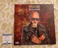 Rob Halford of Judas Priest signed Celestial vinyl record Beckett COA #X36027
