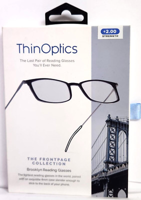 ThinOptics - Brooklyn 2.0 Strength Glasses with Milano Case - Black