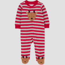 Carter's Just One You Reindeer Baby Christmas Footed Sleep and Play newborn