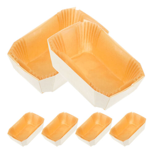 6 Pcs Brotform Für Ofen Papier Käsekuchen Toastbox Holzbackform - Bild 12 von 12