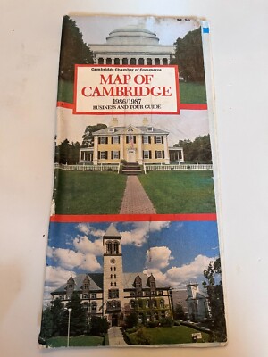 Cambridge MA Map 1986-1987 MIT Harvard