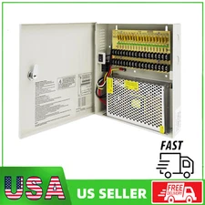 18 CH CCTV Power Supply Box DC 12V 10A fit CCTV DVR Security System and Cameras