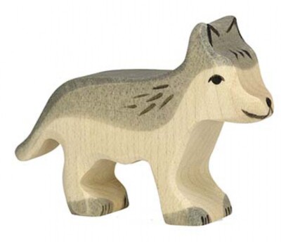 Holztiger 80110 Wolf, klein Holzfigur bemalt