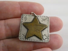Comstock Sterling Silver and Brass Star Charm Pendant 4.2g 1 Inch Length