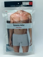 NEW TWO PAIR PACK MENS TOMMY JOHN COTTON 4" INSEAM TRUNK SIZE SMALL BLACK WHITE