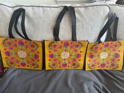 Natural Life Set of 3 ''You Make the World a Better Place'' Bags #GBAG000175 - NWT