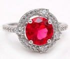 2CT Heat Treated Rubellite Tourmaline 925 Solid Sterling Silver Ring Sz 8 U2-6 — photo 1