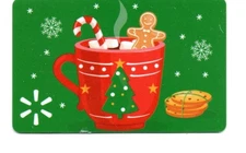 Walmart Gingerbread Man Cup Candy Cane Gift Card No $ Value Collectible FD109226