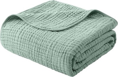Muslin Blanket 100% Cotton Large Twin Size 60'' X 80'' for Bed Couch Summe
