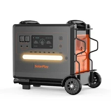 Safer Home 2500W LFP Power Station Portable Solar 2304Wh Battery with Hand Cart
