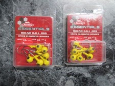 LOTE de 2 Plantillas Bolas Redondas Berkley Essentials Tamaño 1/4 OZ GANCHO 2/0 Amarillo