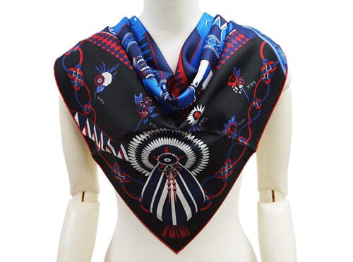 RARE HERMES H002962S11 Carr 90 Silk Scarf 90cm FLOTS FLEURS Floral Design