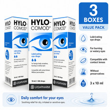 Hylo Comod Intensive Lubricating Eye Drops 10ml - PACK OF 3 OR 1 FREE SHIPPING