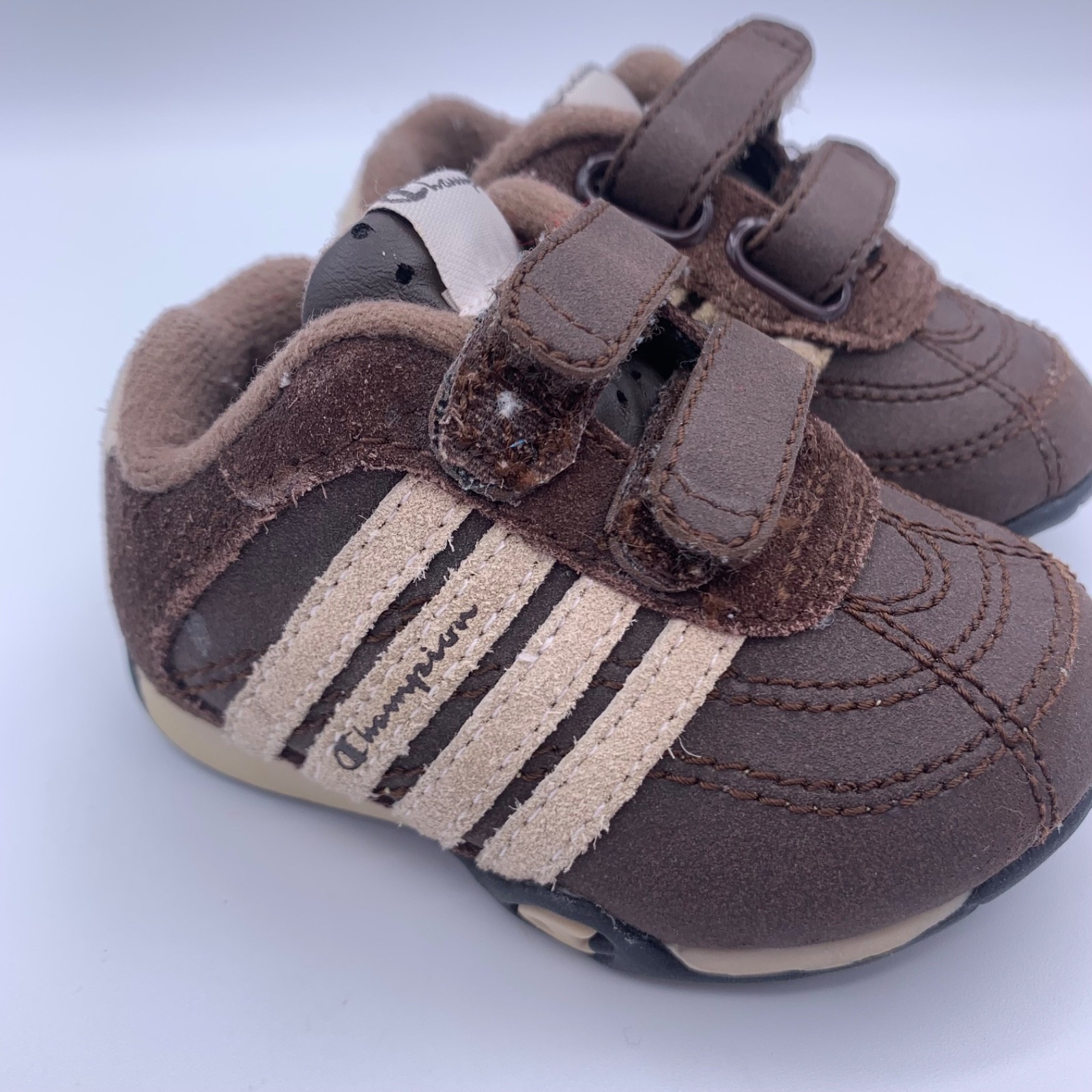 Brown/tan Suede Leather Sneakers Size 3w Hard Sole