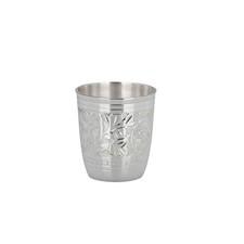 Schnapsbecher 5.5 cm versilbert Trinkbecher gravierter Mini Becher Likörbecher