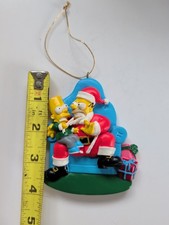 Vintage 2003 The Simpson s Holiday Ornament Bart And Santa Homer