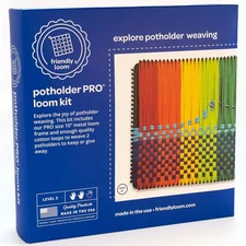 Friendly Loom Potholder Pro Weaving Kit | 10”x10” Sturdy Metal Loom and Quali...