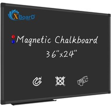 Magnetic Chalkboard Blackboard 36 x 24, Chalkboard Signs with Black Aluminium...