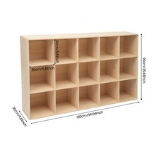 15 Compartment Bookcase 220 Lbs Load Deep Storage Shelf Unit 150x30x90cm Shelf