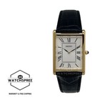 Seiko Quartz Conceptual Regular Rectangular Black Leather Strap Watch SWR104P1