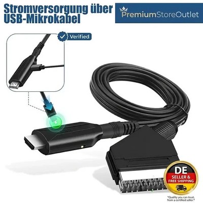 SCART auf zu HDMI Adapter Kabel 1 Meter Wandler Konverter HD Video Audio HD TV