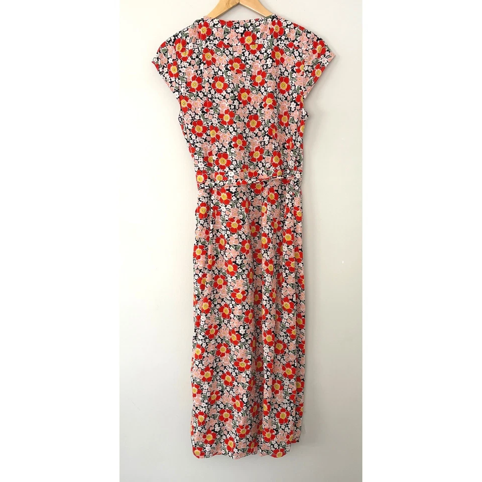 J. Vestido midi envolvente con estampado floral Crew Mercantile, talla S, viscosa Cottagecore Foto 3 de 4