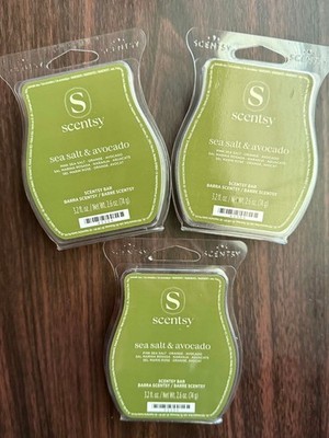 Scentsy Sea Salt & Avocado Lot Of 3 Wax Bars New