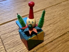 VTG Miniature Dollhouse 1:12 Concord Jack in the Box Wood Toy Clown Jester