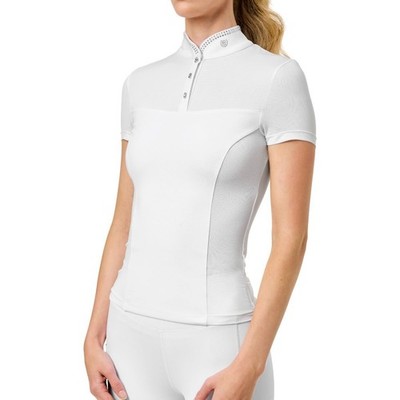 Equestrian Stockholm White S Turniershirt kurzarm Revenew Competition Top Short