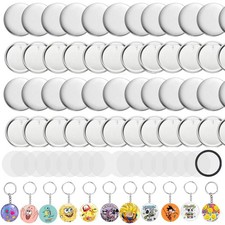 Button Maker Keychain Supplies Kit - 200 Pcs 58mm Pin Backs  Metal Machine