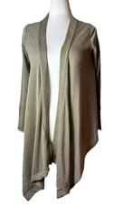 CEJON Waterfall Front Lightweight Cardigan BEIGE SPARKLE Size Small