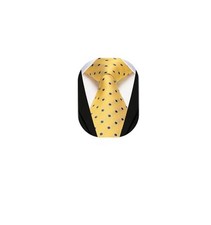 Ties for Men Solid Color 3.35" Formal Business Necktie C-yellow Polka Dot