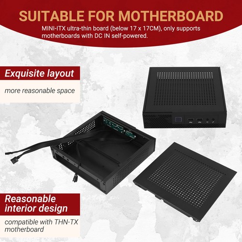 ITX Computer GehäUse TX02 Desktop GehäUse HTPC GehäUse für die Industriell2456 - Afbeelding 2 van 7