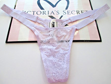 VICTORIA'S SECRET PINK High Leg Micro Thong Panty VS Purple Lace Shine S M L XL